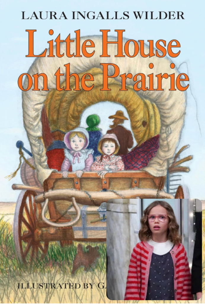Little House book jacket with inset of Alice Halsey