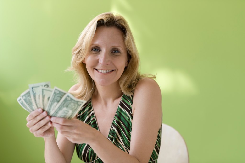 Woman with cash