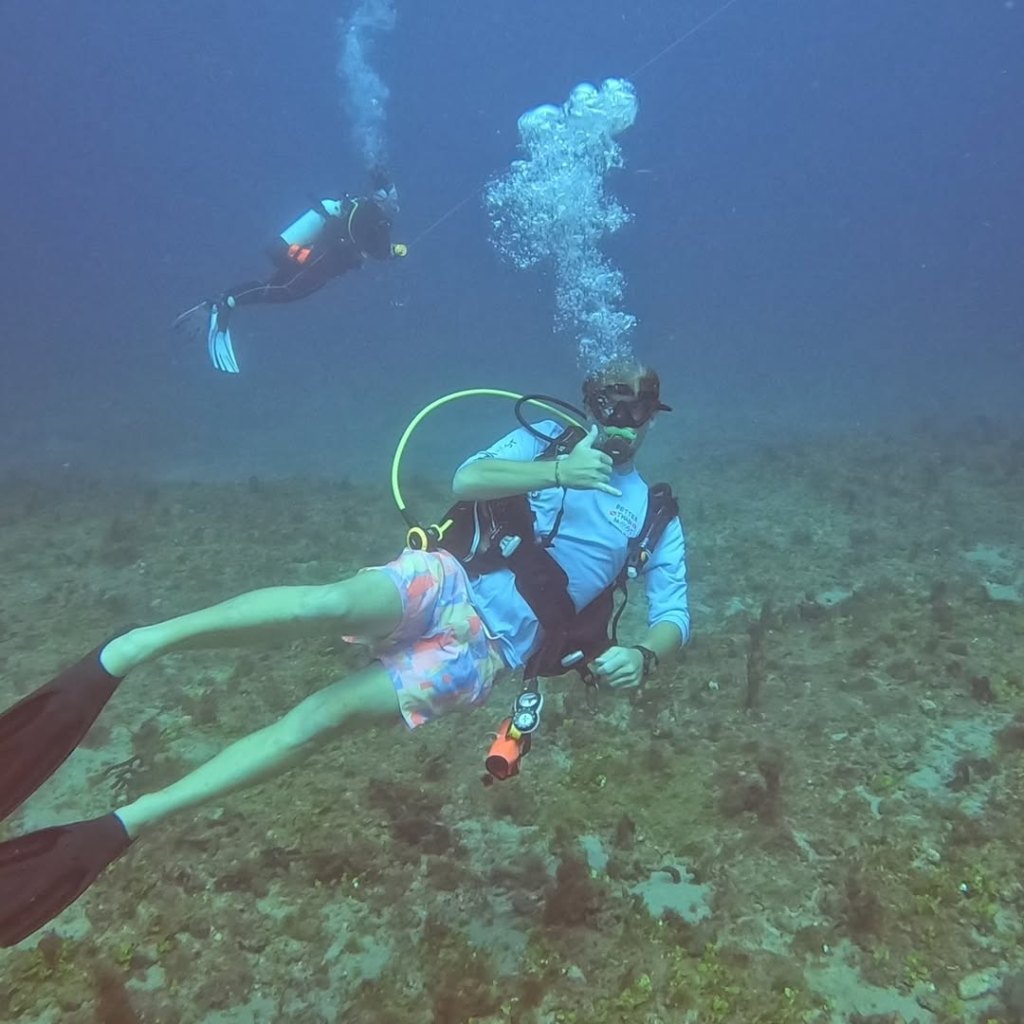 Divers train to go scuba diving in open waters