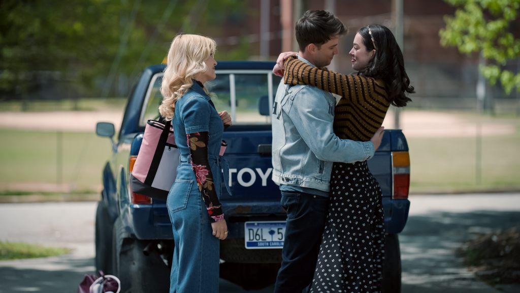 (L to R) Tommi Rose as Olivia Harris, Carson Rowland as Tyler Townsend and Anneliese Judge as Annie Sullivan in 'Sweet Magnolias'