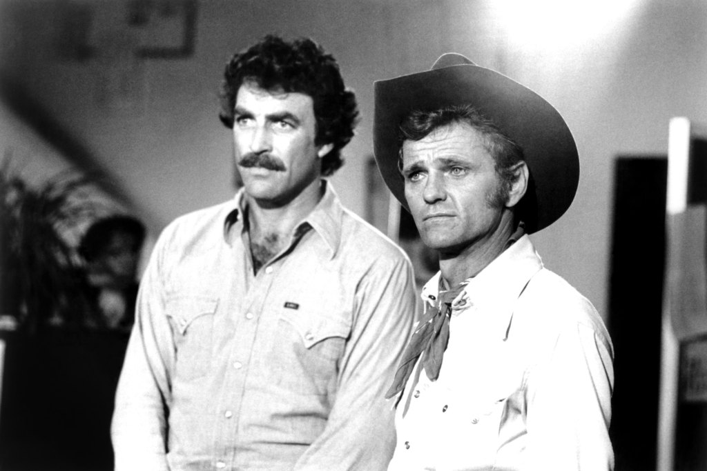 THE CONCRETE COWBOYS, (from left): Tom Selleck, Jerry Reed, 1979.