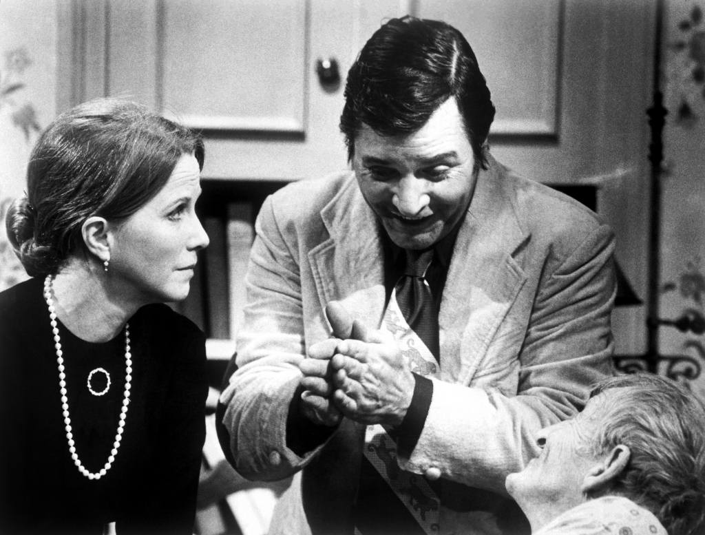 THICKER THAN WATER, from left: Julie Harris, Richard Long, Malcolm Atterbury, 1973.