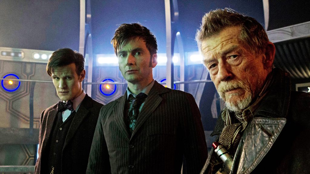 DOCTOR WHO: THE DAY OF THE DOCTOR 50TH ANNIVERSARY SPECIAL, l-r: Matt Smith, David Tennant, John Hurt, (aired November 23, 2013).
