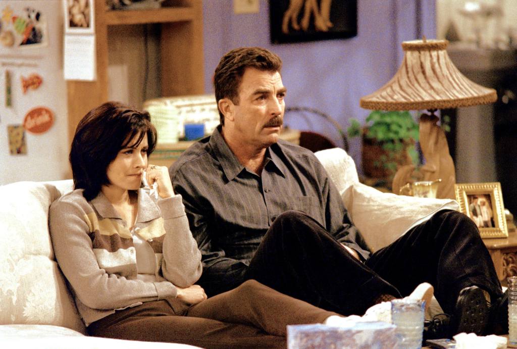 Courteney Cox, Tom Selleck, Friends, Season 3, circa 1997