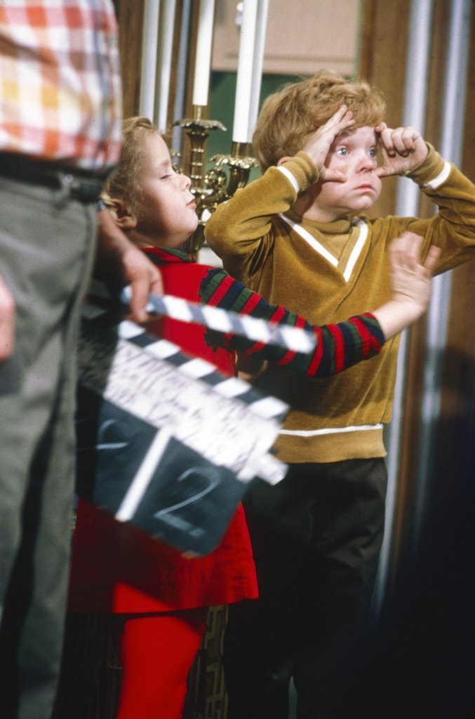FAMILY AFFAIR, from left: Anissa Jones, Johnny Whitaker, on set, (1967)