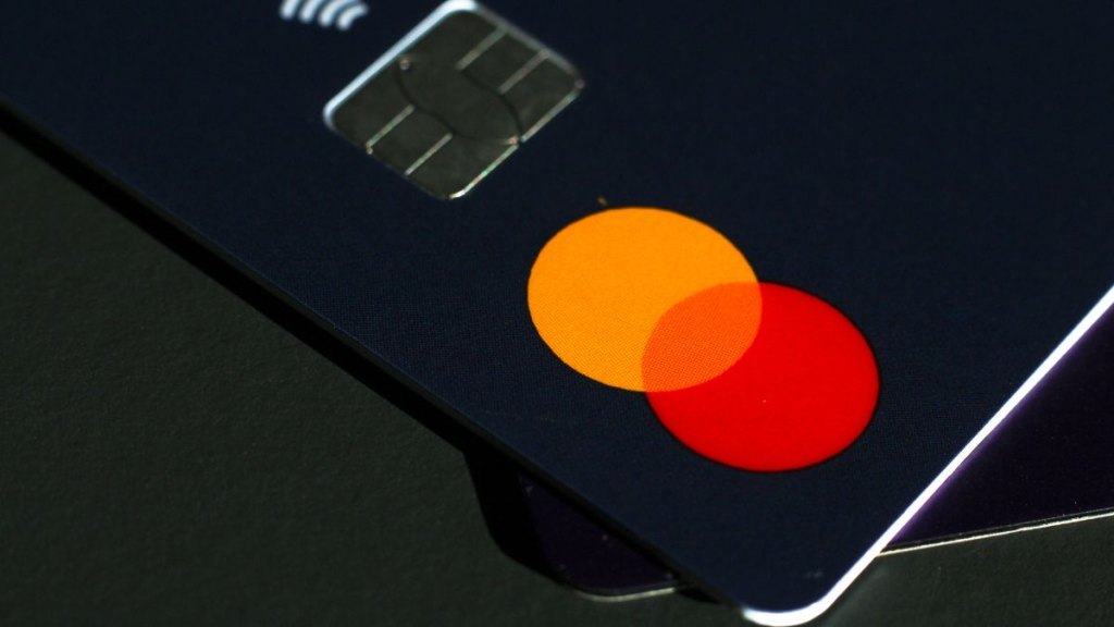 a close view of a Mastercard