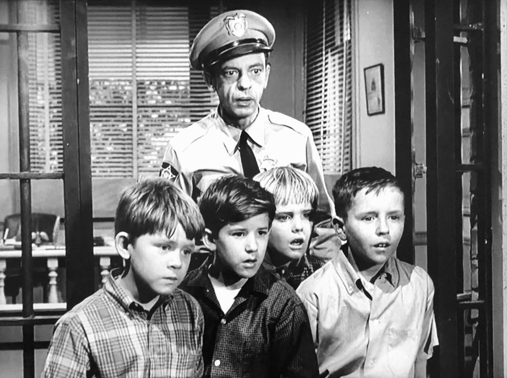 The kids with Barney Fife in the episode 'Andy Discovers America'