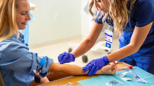 A woman getting a blood test