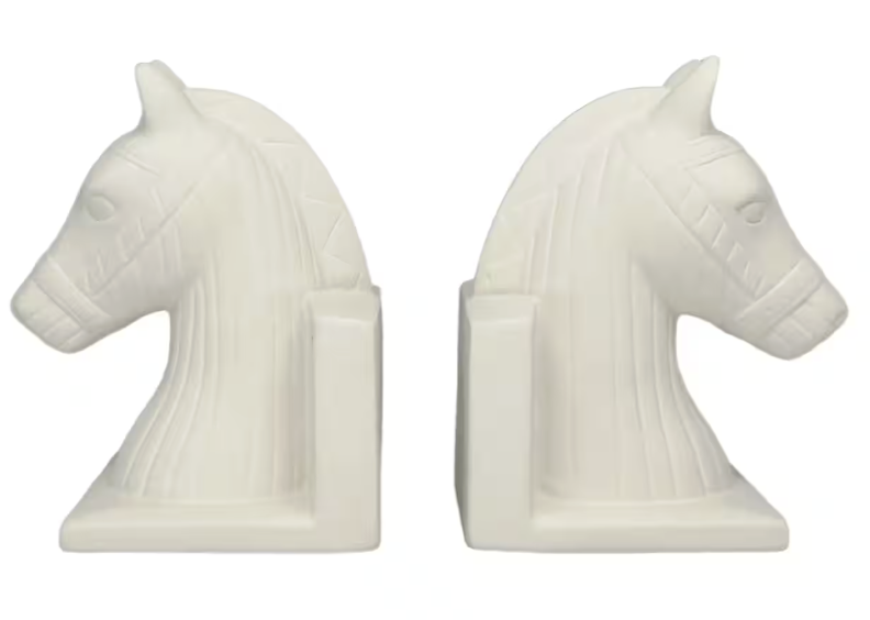 Jonathan Adler x Michaels 7" DIY Ceramic Trojan Horse Book End Set