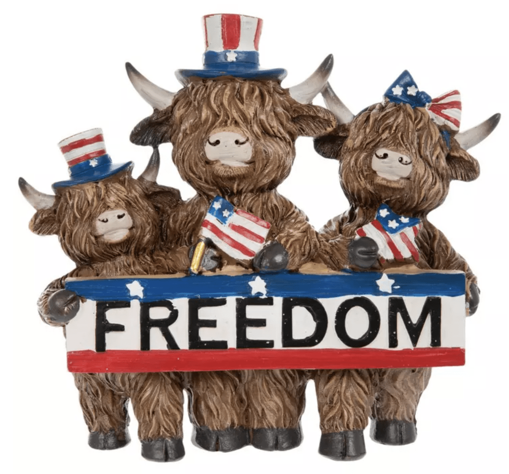 Freedom Highland Cow Figurines