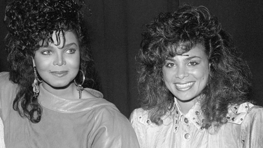 LOS ANGELES, CA - CIRCA 1986: American singer, songwriter, actress, and dancer Janet Jackson and American singer, dancer, choreographer, actress, and television personality Paula Abdul, pose for a portrait during the celebration for 2,000,000 copies sold of the album "Control" circa 1986 in Los Angeles, California. (Photo by Lester Cohen/Getty Images)