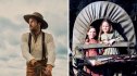 Luke Bracey as Pa Ingalls in 'Little House on the Prairie' (2026) // Melissa Gilbert and Melissa Sue Anderson in 'Little House on the Prairie' (1974)