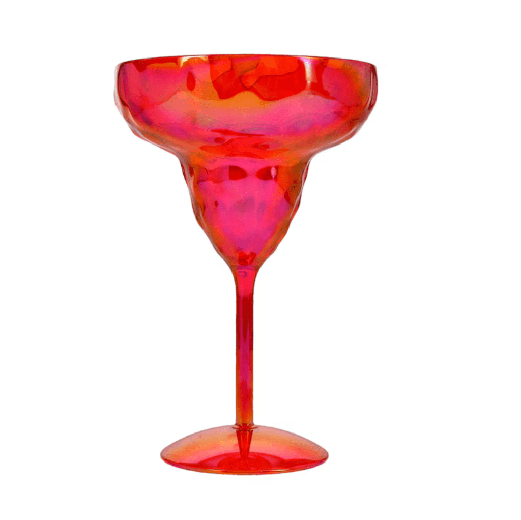 pebbled red coupe-style glass