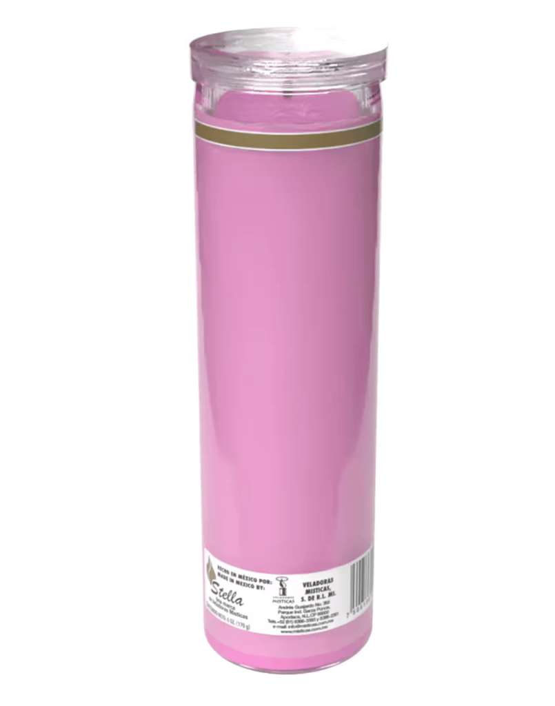 Pink pillar candle