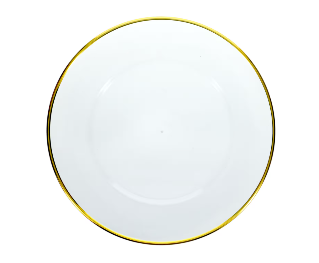 Clear Charger Plate with Gold Rim
