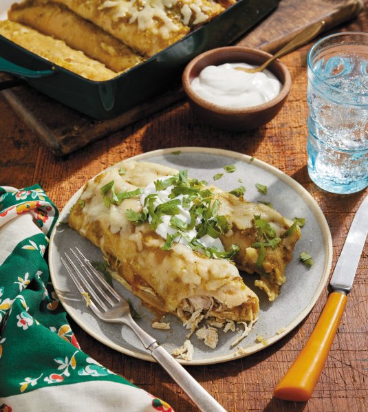 salsa verde chicken enchiladas