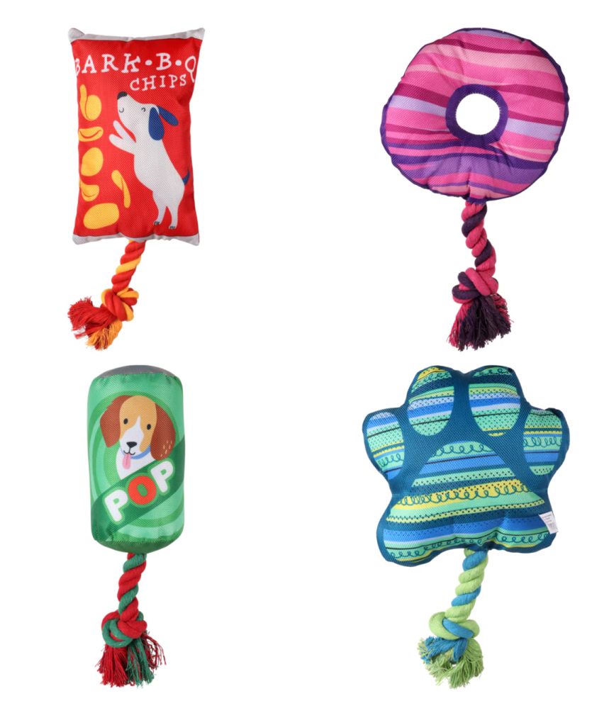 Squeaky rope toy