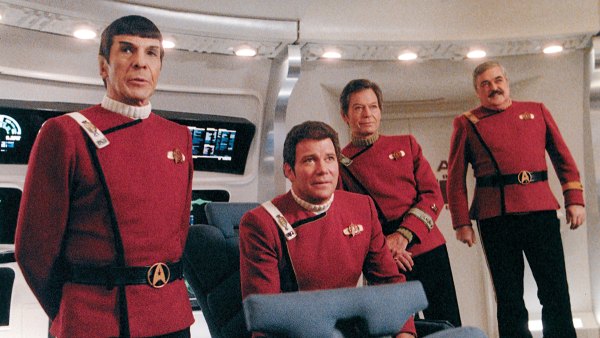 Leonard Nimoy, William Shatner, DeForest Kelley and James Doohan in 'Star Trek IV: The Voyage Home'