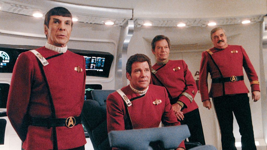 Leonard Nimoy, William Shatner, DeForest Kelley and James Doohan in 'Star Trek IV: The Voyage Home'
