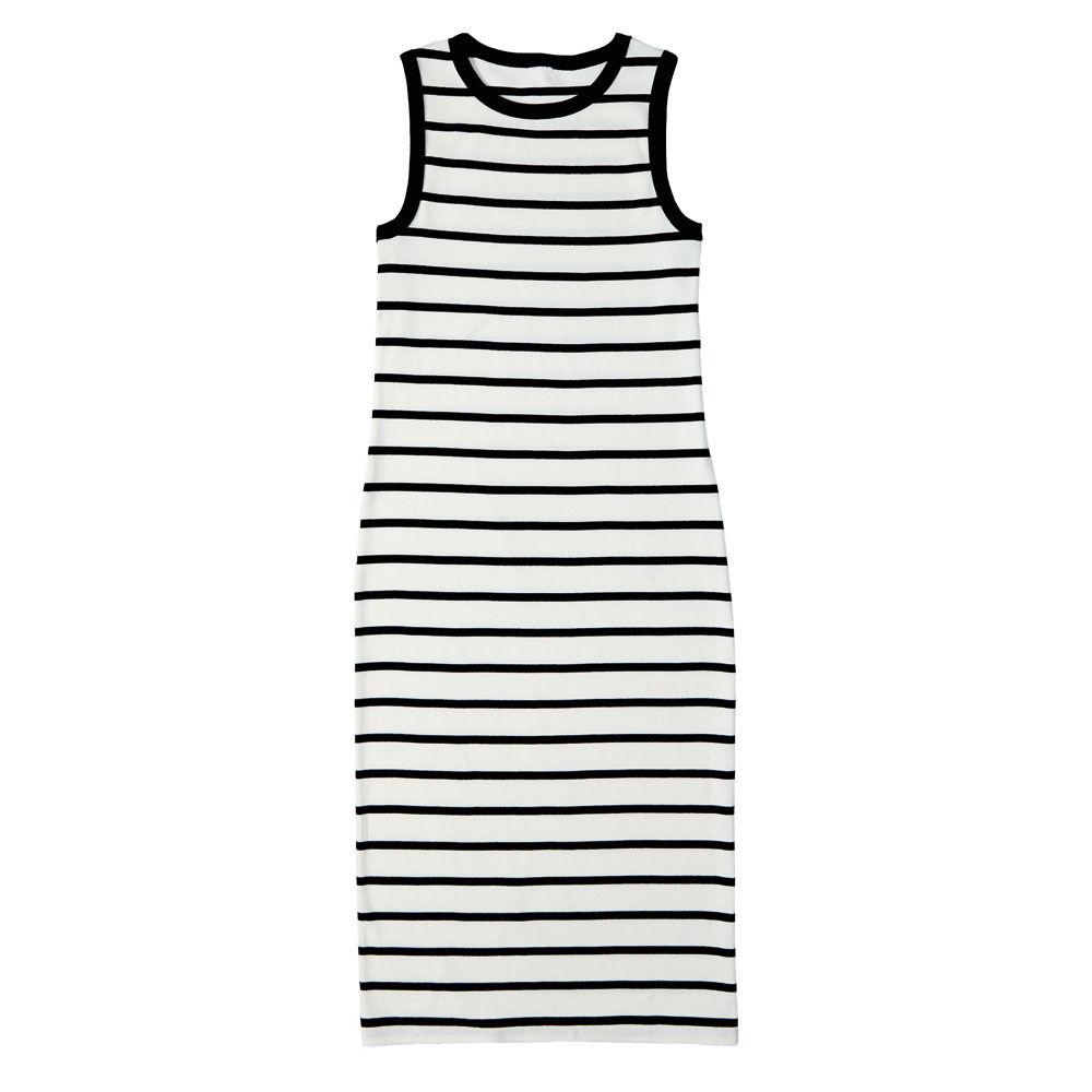 black and white striped tank dress