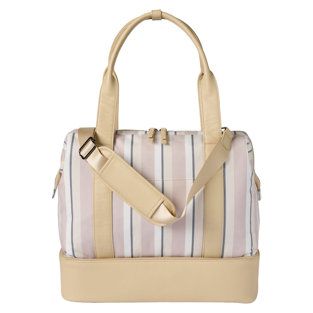 Striped weekender bag