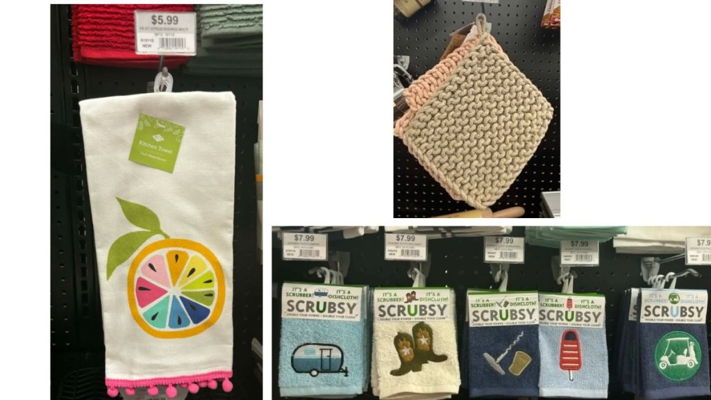 Pretty kitchen tea towels at Ace Hardware.