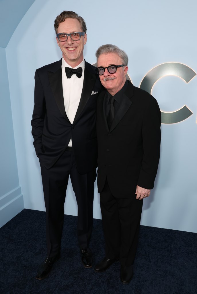 NEW YORK, NEW YORK - JUNE 07: (L-R) Devlin Elliott and Nathan Lane attend The 79th Annual Tony Awards at Radio City Music Hall on June 07, 2026 in New York City. (Photo by Kevin Mazur/Getty Images for Tony Awards Productions)