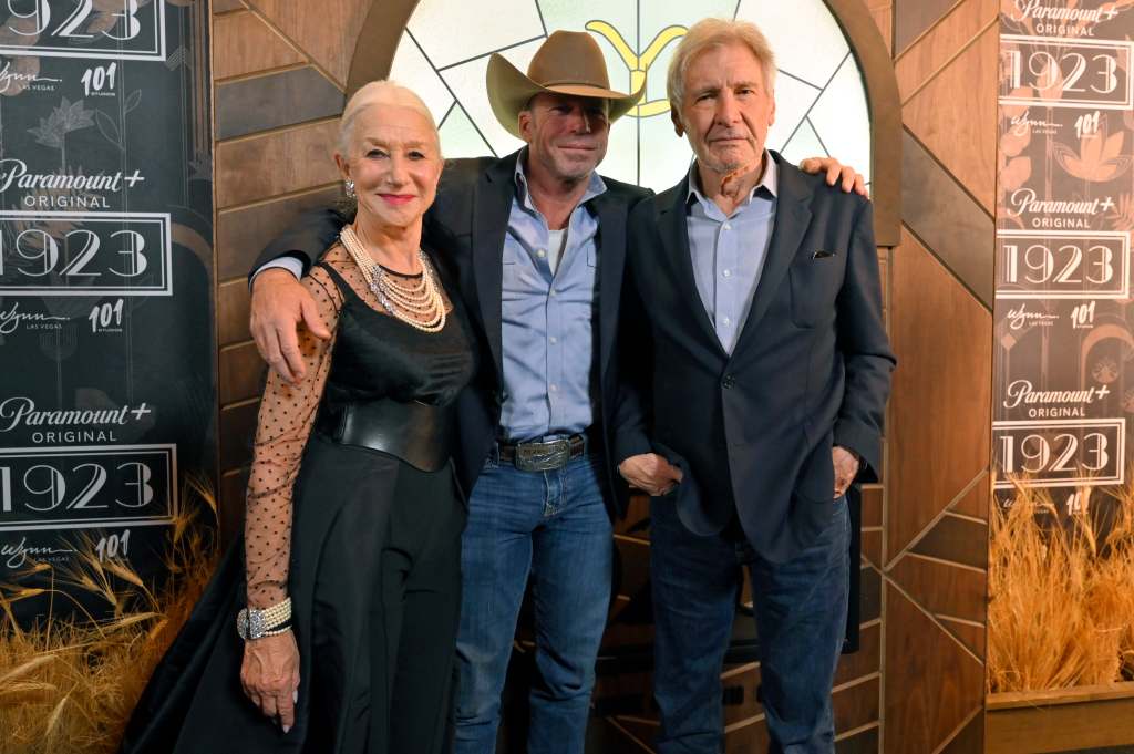 Helen Mirren, Taylor Sheridan and Harrison Ford, 2022