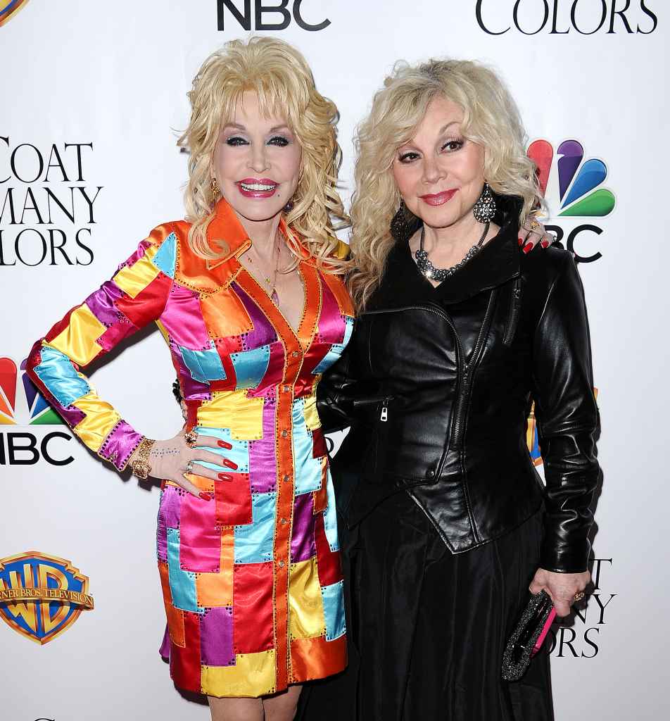 Dolly Parton and Stella Parton attend the premiere of "Dolly Parton's Coat Of Many Colors" at the Egyptian Theatre on December 2, 2015 in Hollywood, California. 
