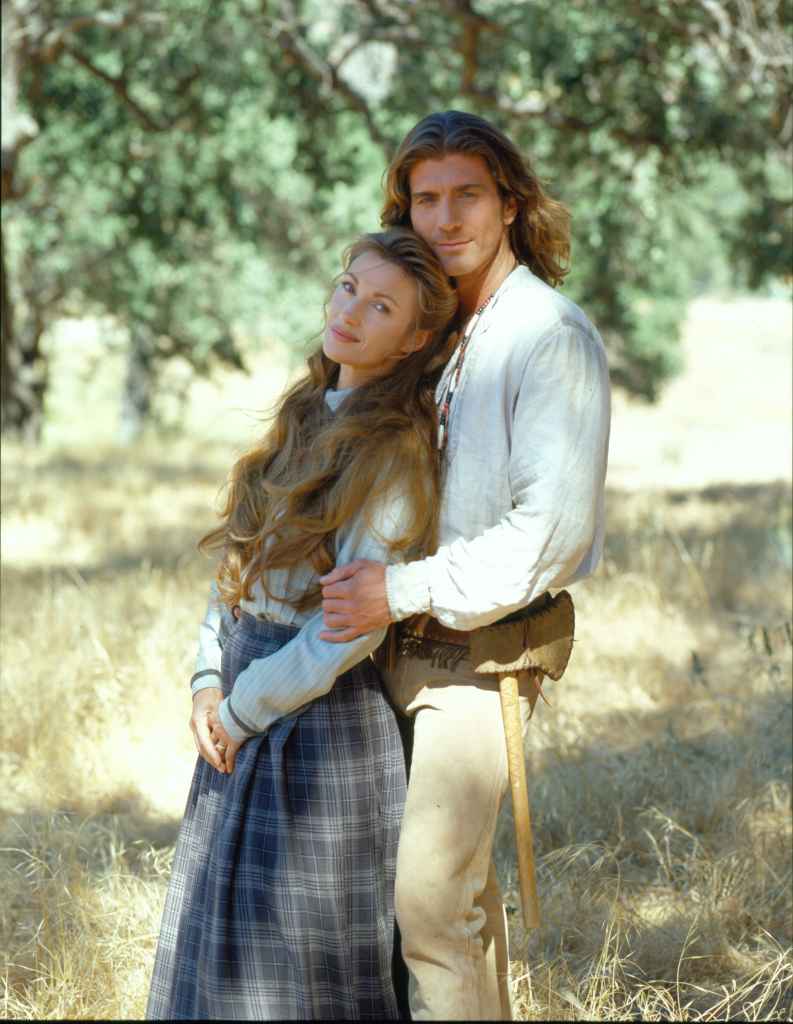Jane Seymour as Dr. Michaela 'Mike' Quinn, and Joe Lando, as Byron Sully, in the television series 'Dr. Quinn, Medicine Woman' (1996)