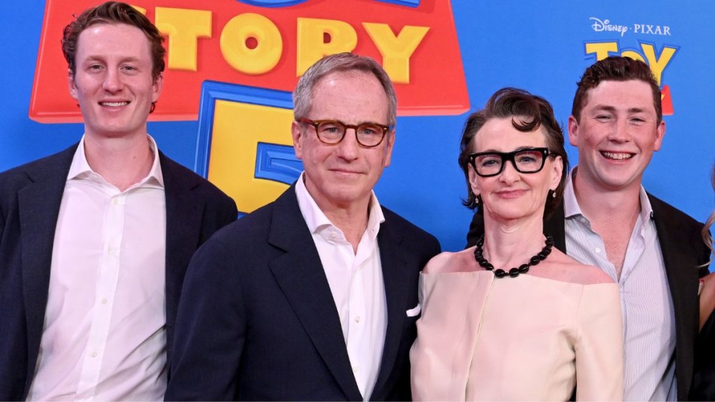 Richard Burke, Joan Cusack and their two sons in 2026