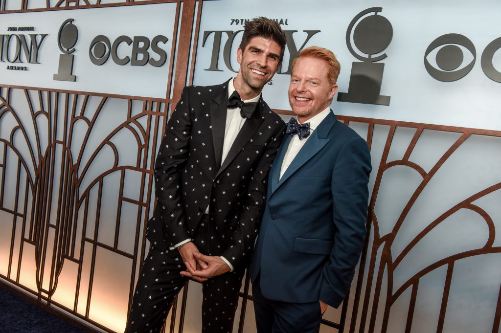 NEW YORK - JUNE 7: Justin Mikita and Jesse Tyler Ferguson arrives at The 79th Annual Tony Awards, live from the legendary Radio City Music Hall in New York City on Sunday, June 7 (8:00-11:00 PM, LIVE ET/5:00-8:00 PM, LIVE PT) on the CBS Television Network, and streaming on Paramount+ in the U.S. (Photo by Nina Westervelt/CBS via Getty Images)