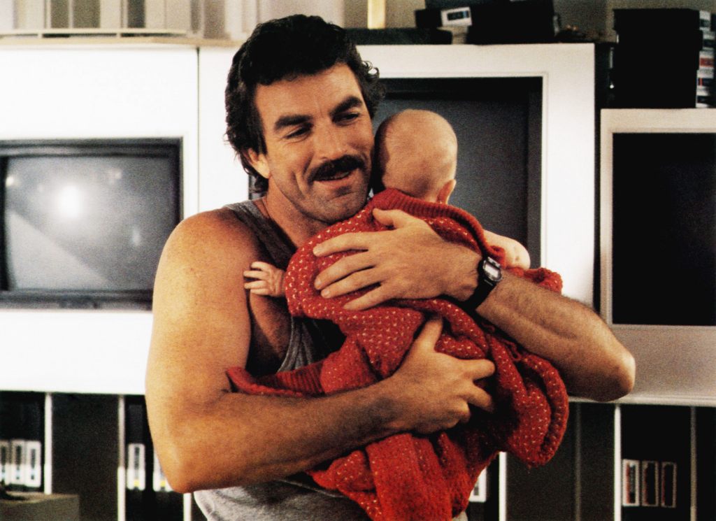 Tom Selleck, Lisa/Michelle Blair, Three Men and a Baby, 1987