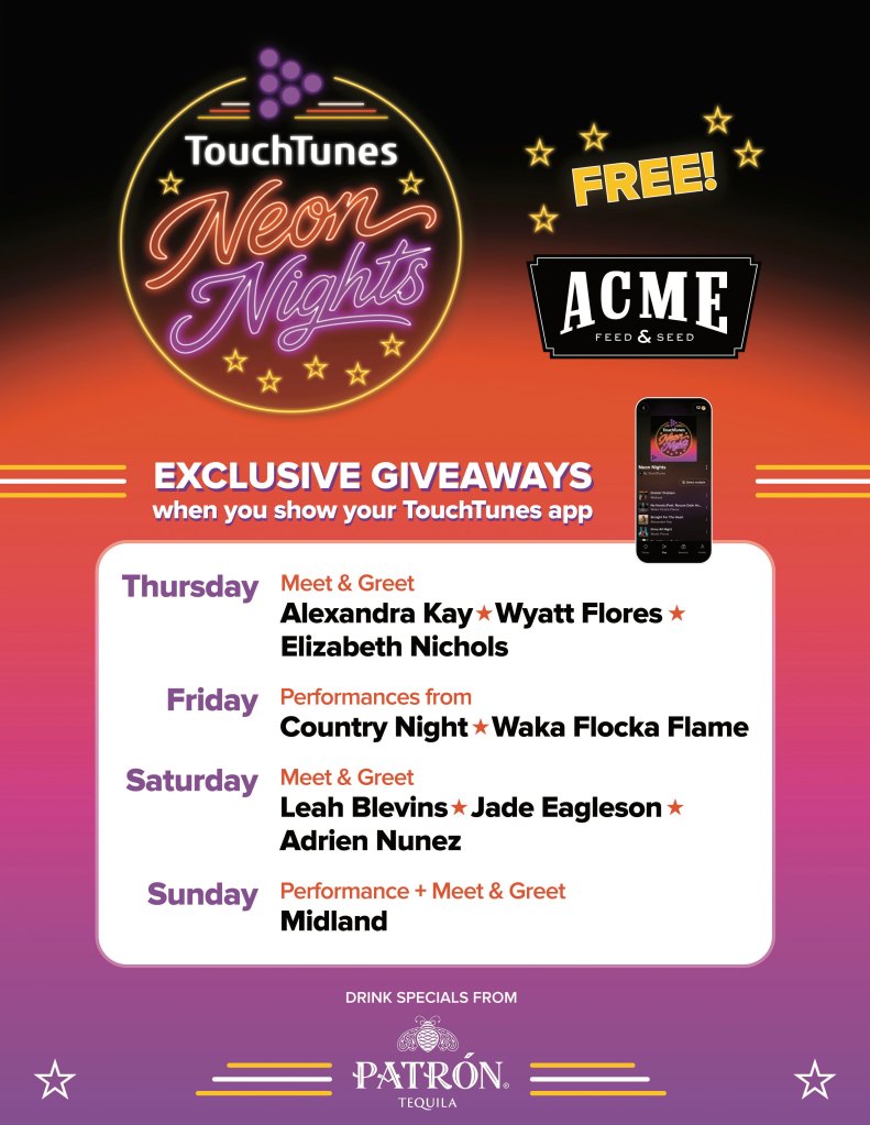 TouchTunes has exclusive events happening at Acme Feed & Seed all during CMA Fest weekend