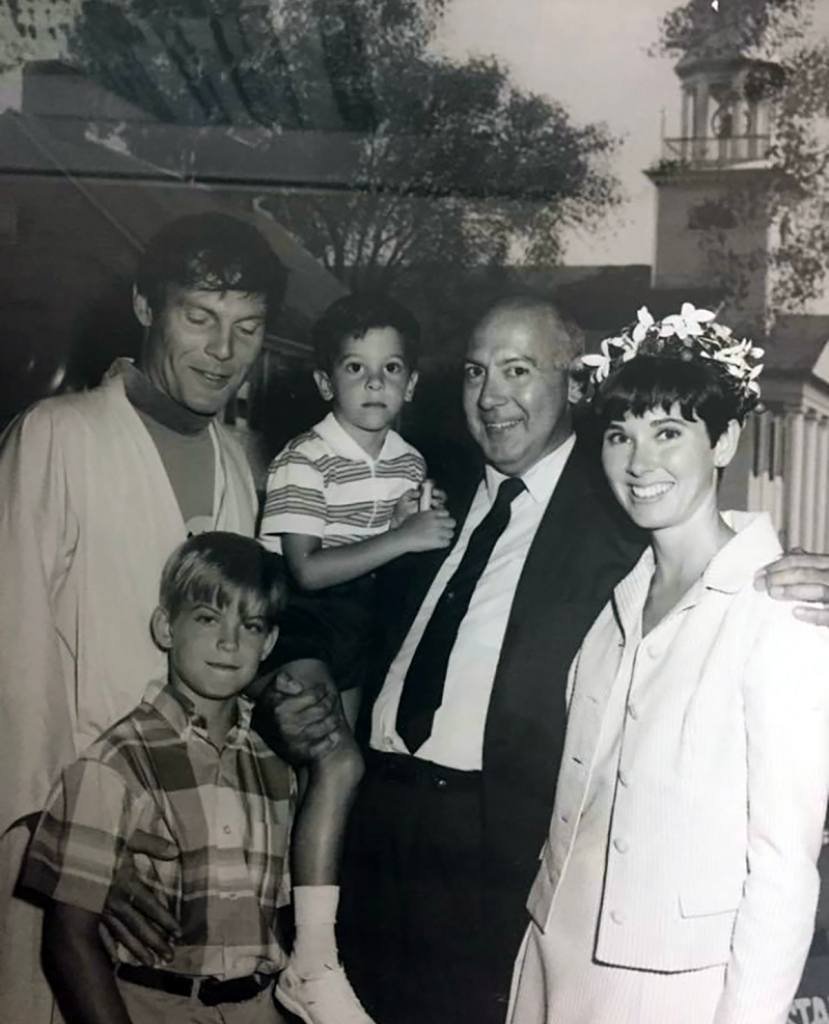 Clockwise from left: Adam West, Peter, Harry Ackerman, Elinor Donahue and Adam Ackerman