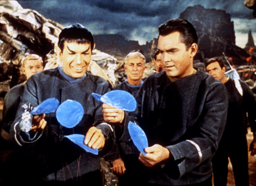 STAR TREK, Leonard Nimoy, Jeffrey Hunter, Pilot episode: The Cage, 1965. 