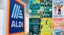 Aldi sign with inset of six bestsellers