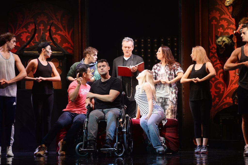 LONDON, ENGLAND - SEPTEMBER 17: Anthony Head rehearses during the Gala Charity of Richard O'Brien's Rocky Horror Show in Aide of Amnesty International, which was broadcast live to cinemas throughout the UK and Europe, at Playhouse Theatre on September 17, 2015 in London, England. (Photo by Dave J Hogan/Getty Images)