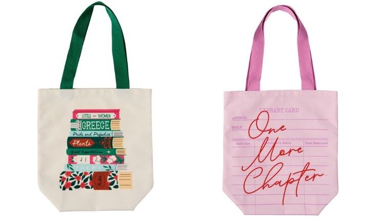 book-themed totes