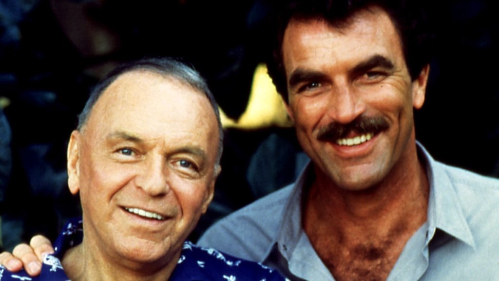 Frank Sinatra, Tom Selleck, Magnum, P.I., circa 1987