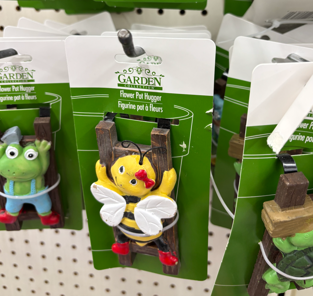 frog and bee flowerpot huggers