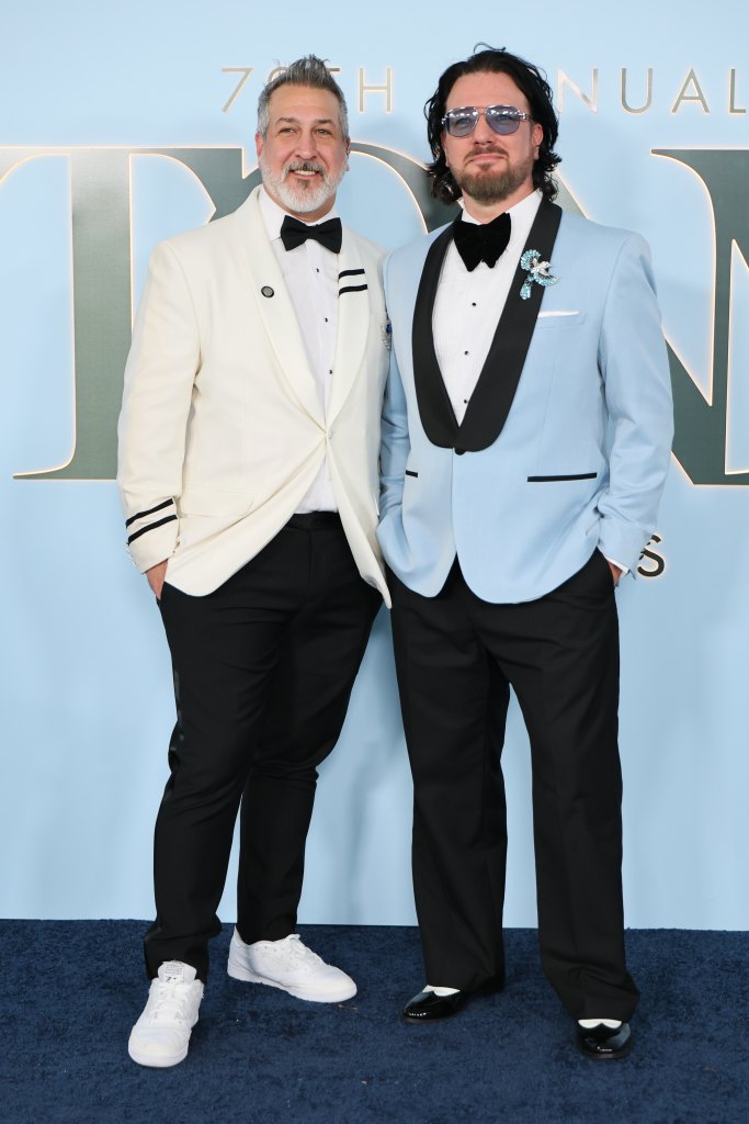 NEW YORK, NEW YORK - JUNE 07: (L-R) Joey Fatone and JC Chasez attend the 79th Annual Tony Awards at Radio City Music Hall on June 07, 2026 in New York City. (Photo by Dia Dipasupil/WireImage)