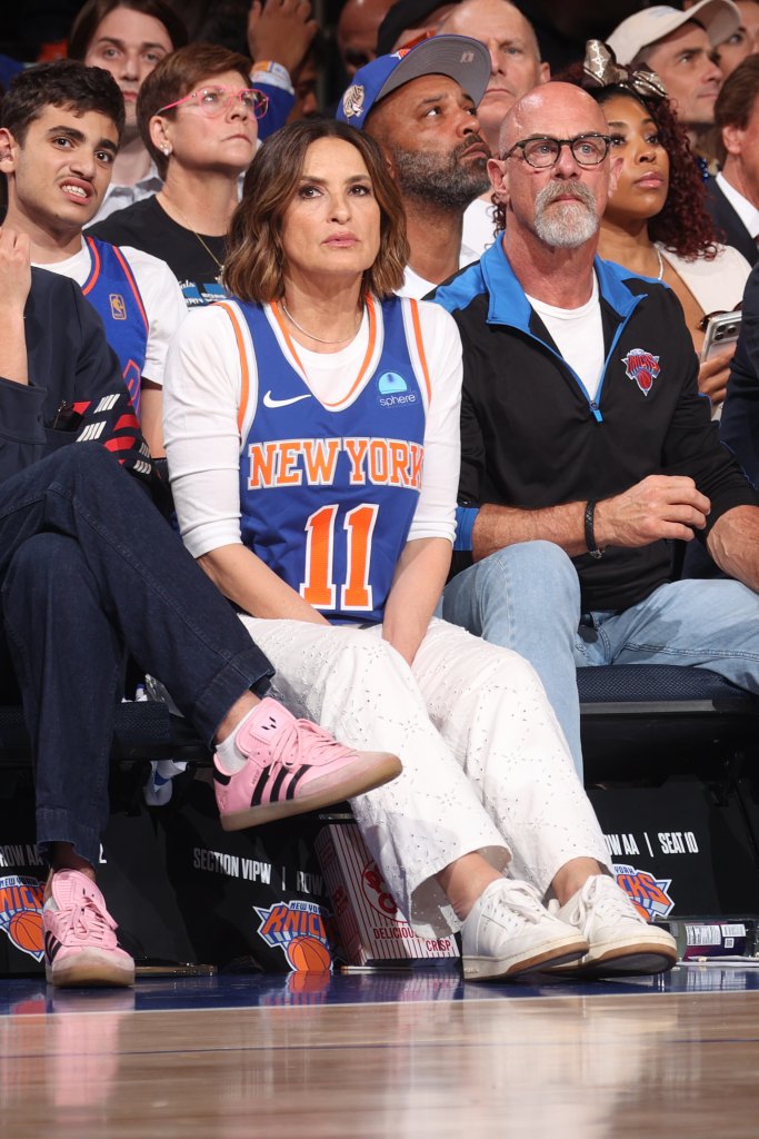 NEW YORK, NY - JUNE 8: Mariska Hargitay and Christopher Meloni attend a game between the San Antonio Spurs and the New York Knicks during Game Three of the 2026 NBA Finals on June 8, 2026 at Madison in New York, New York. NOTE TO USER: User expressly acknowledges and agrees that, by downloading and or using this photograph, User is consenting to the terms and conditions of the Getty Images License Agreement. Mandatory Copyright Notice: Copyright 2026 NBAE(Photo by Nathaniel S. Butler/NBAE via Getty Images)