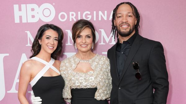 NEW YORK, NEW YORK - JUNE 13: Alison Marks, Mariska Hargitay and Jalen Brunson attend the "My Mom Jayne: A Film By Mariska Hargitay" premiere during the 2025 Tribeca Festival at Carnegie Hall on June 13, 2025 in New York City. (Photo by John Nacion/WireImage)