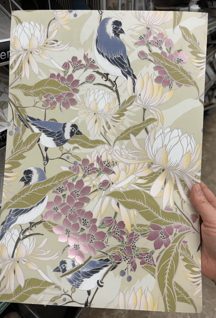 bold wallpaper with bird motif
