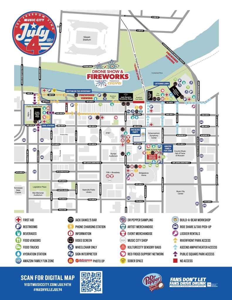 Nashville's Let Freedom Sing! event map