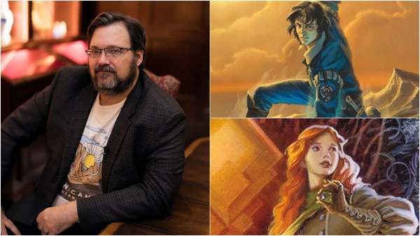 Brandon Sanderson and a couple of his creations