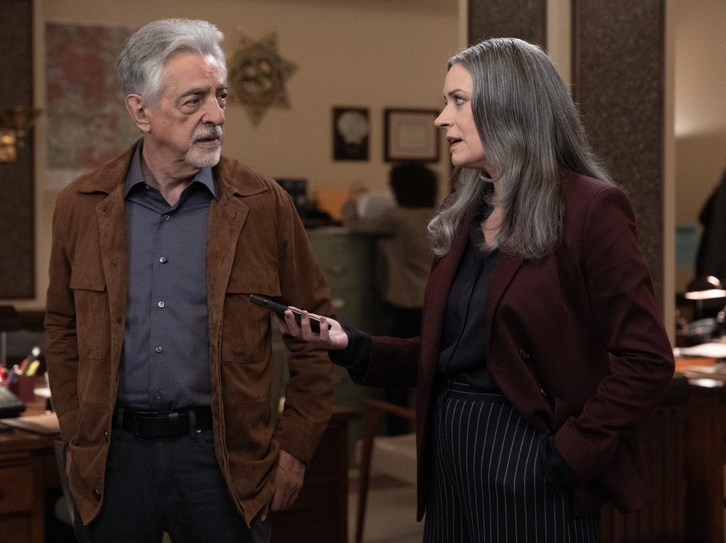 Joe Mantegna as David Rossi and Paget Brewster as Emily Prentiss in Criminal Minds: Evolution, 2026