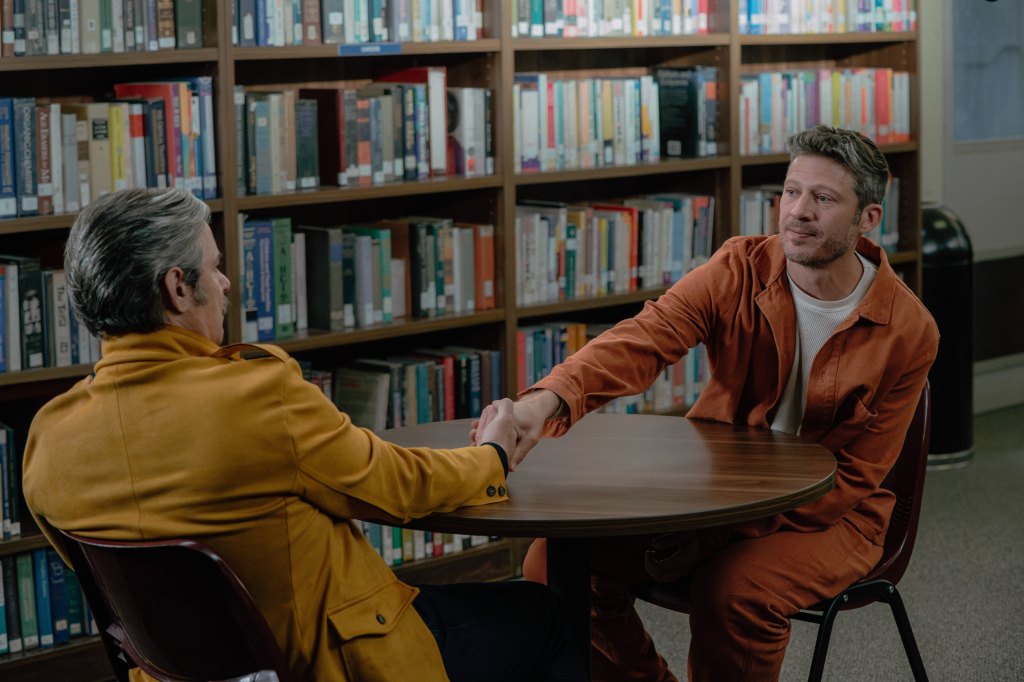 Paul F. Tompkins as Brian Garrity and Zach Gilford as Elias Voit in Criminal Minds: Evolution, 2026