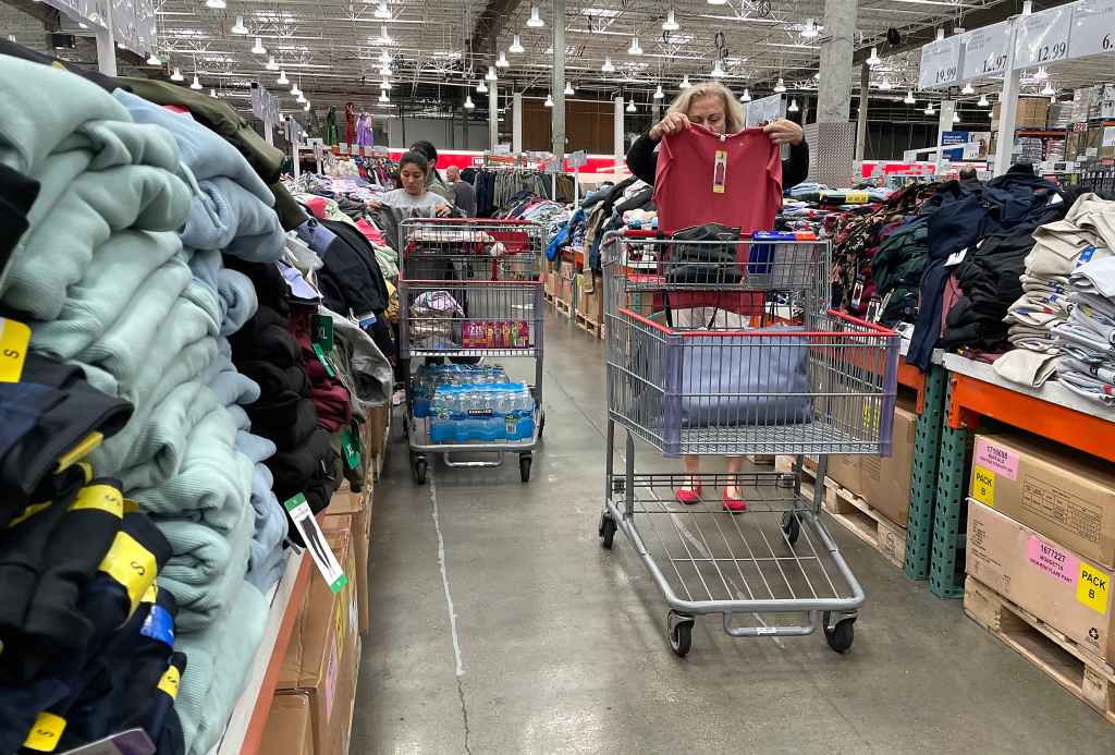 Costco customers shopping for clothes